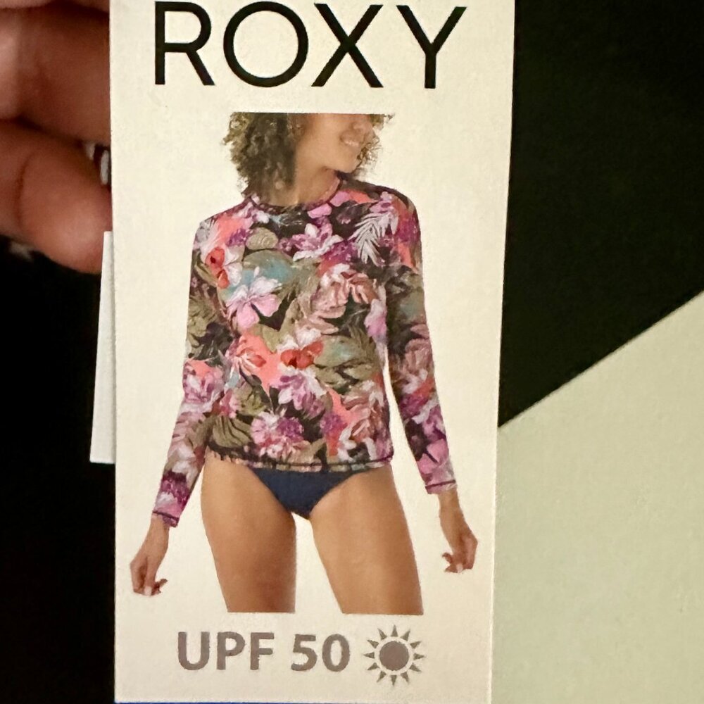 Roxy Sun Swim Shirt Women's Size XS Tropical Pink Rashguard – UPF 50+ Quick-Dry - Picture 9 of 13